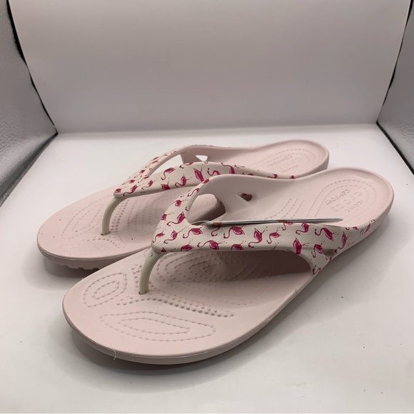 CROCS Shoes - NWT Crocs Flamingo Design Flip Flops Womens dusty pink size 9 F17
